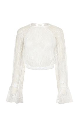 Francesca Miranda Francesca Miranda Alba Sheer Lace Top White