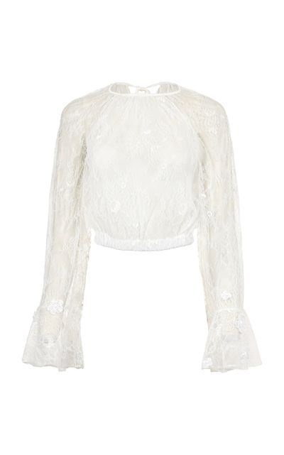 Francesca Miranda Francesca Miranda Alba Sheer Lace Top White