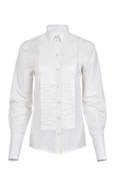 Francesca Miranda Francesca Miranda Silk Taffeta Classic Tuxedo Shirt