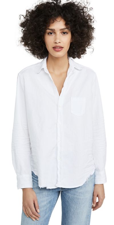 Frank & Eileen Frank & Eileen Eileen Tattered Denim Shirt White S