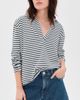 Frank & Eileen Frank & Eileen Patrick Popover Henley White Navy Stripe - 2