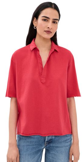 Frank & Eileen Frank & Eileen Patty Popover Henley Tee Cherry