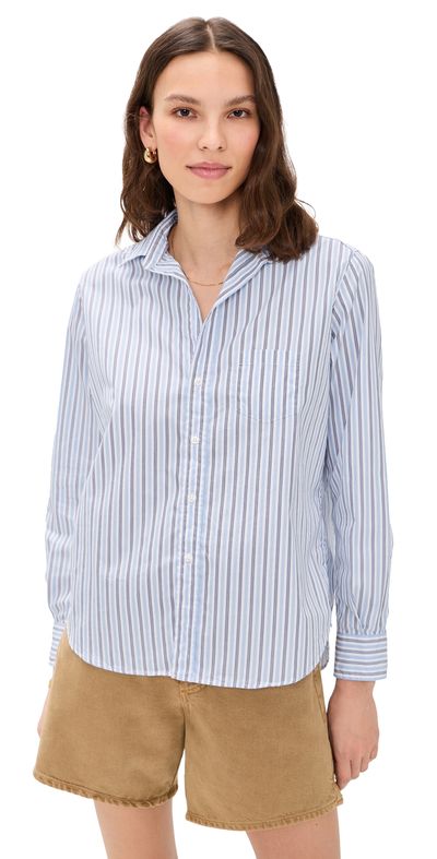Frank & Eileen Frank & Eileen Relaxed Button-Up Shirt Blue Navy Multi Stripe