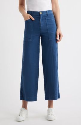 Frank & Eileen Frank & Eileen Stretch Cotton & Linen Crop Wide Leg Carpenter Pants