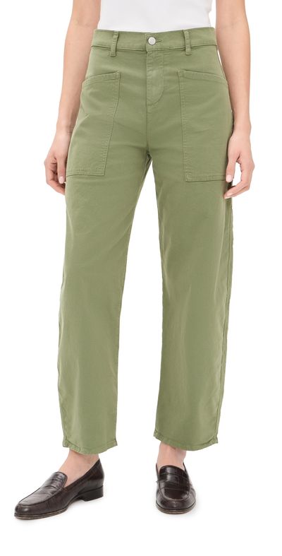 Frank & Eileen Frank & Eileen Twill Barrel Trousers Olive