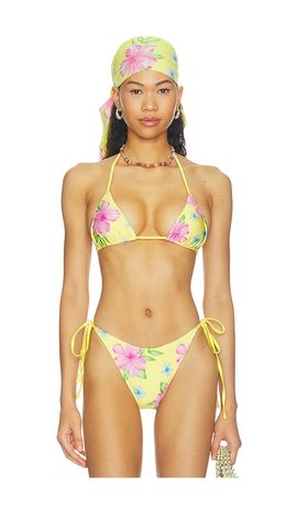 Frankies Bikinis Frankies Bikinis Nick Beaded Satin Bikini Top