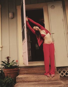 Frankies Bikinis Frankies Bikinis x Jennie Kim tieside bikini bottom in red stripe