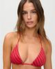 Frankies Bikinis Frankies Bikinis x Jennie Kim triangle bikini top in red stripe - 2