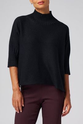 Franne Golde Franne Golde Funnel Neck Elbow Sleeve Dolman Sweater