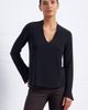 Franne Golde Franne Golde Luxe Stretch Long Sleeve V-Neck Top - 1