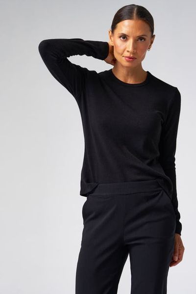 Franne Golde Franne Golde Structured Knit Long Sleeve Tee