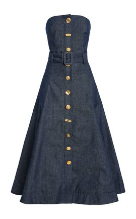 FRANÇOISE FRANÇOISE Gina Cotton Denim Midi Dress