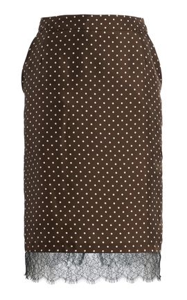 FRANÇOISE FRANÇOISE Layla Polka Dot Silk Midi Skirt