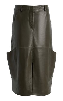 FRANÇOISE FRANÇOISE Oakley Belted Leather Midi Skirt