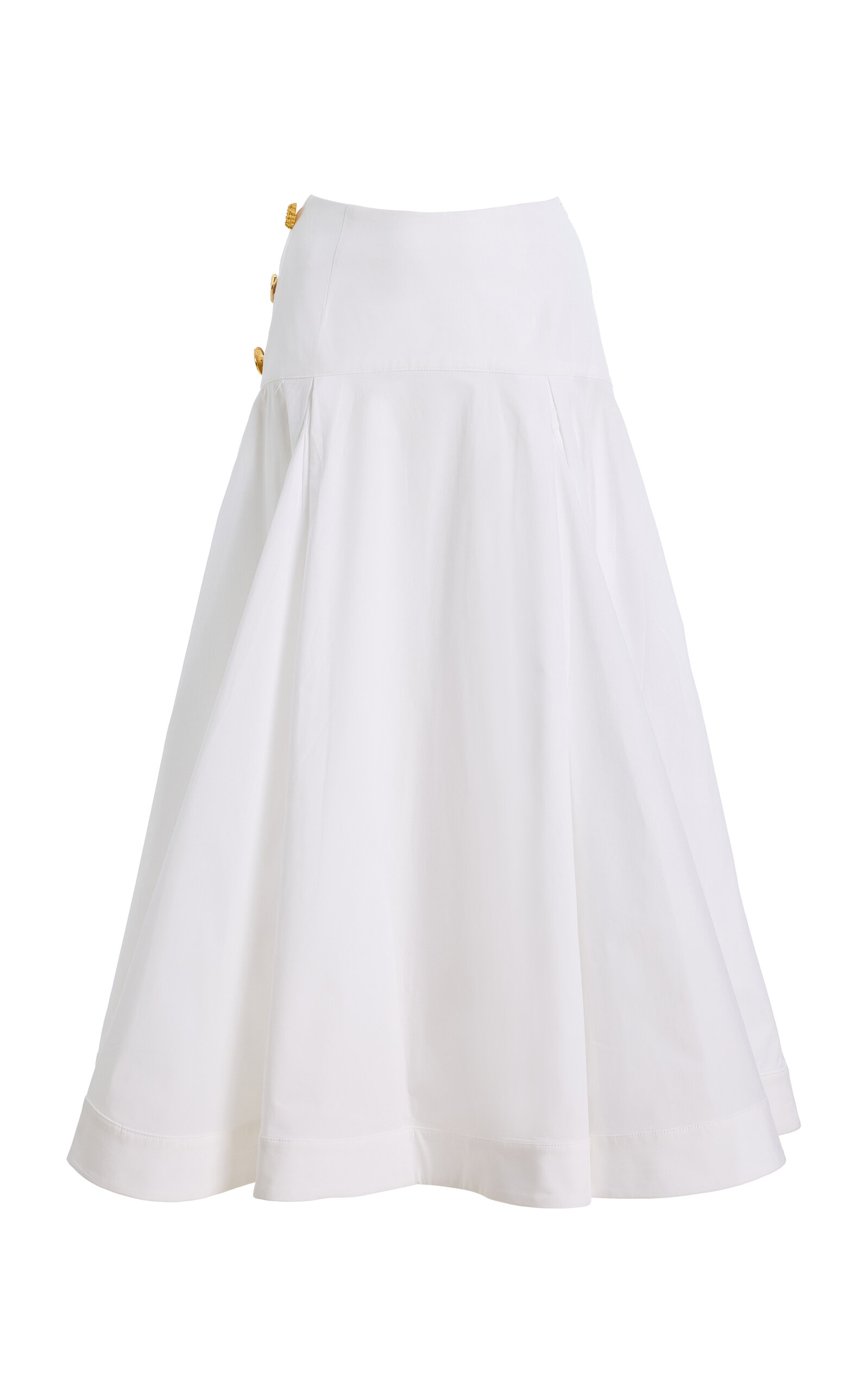 FRANÇOISE FRANÇOISE Tallulah Ruffled Cotton Midi Skirt