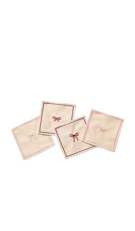 Frasier Sterling Frasier Sterling Bows Cocktail Napkins Set Of 4