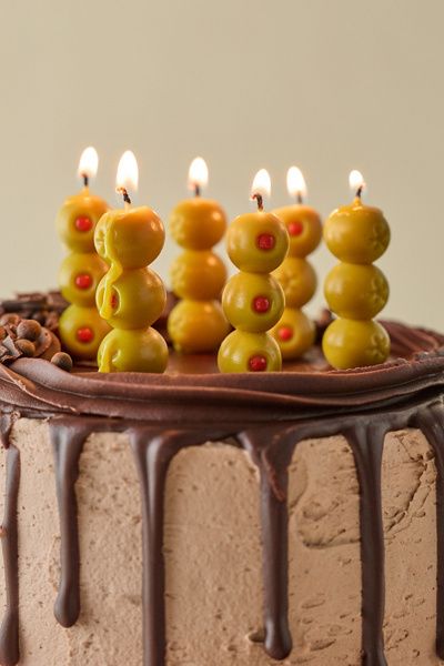 Fred & Friends Fred & Friends Olive Shaped Party Candle Set in Green at Urban Outfitters
