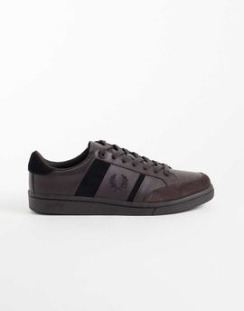 Fred Perry Fred Perry B725 suede leather striped sneakers in black and brown-Multi