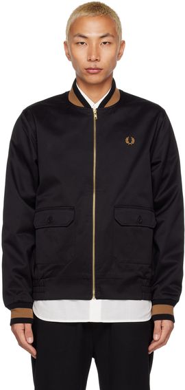Fred Perry Fred Perry Black J4851 Tennis Bomber Jacket