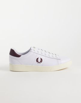 Fred Perry Fred Perry Spencer leather sneakers in white and burgundy-Multi