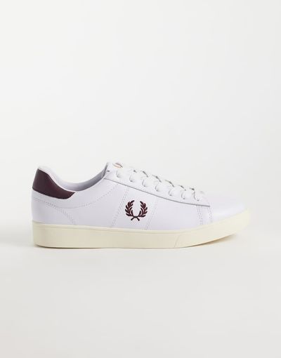 Fred Perry Fred Perry Spencer leather sneakers in white and burgundy-Multi
