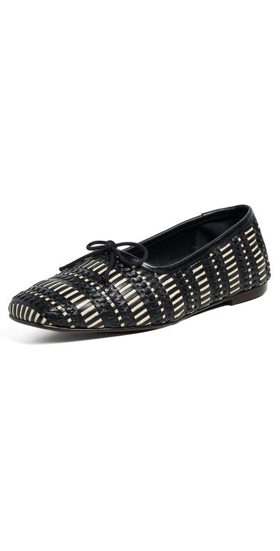 Freda Salvador Freda Salvador Jada Flats Black Vanilla Woven Calf