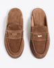 Freda Salvador Freda Salvador Temi Penny Loafer Mules Chestnut Suede with Hardware - 5