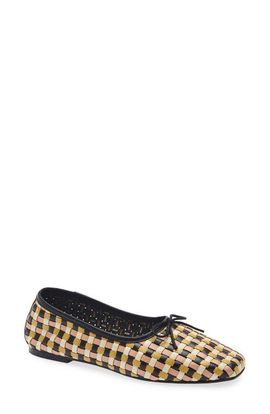 Freda Salvador Freda Salvador Woven Square Toe Genuine Calf Hair Ballet Flat