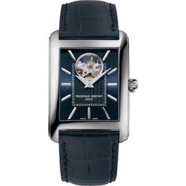 FREDERIQUE CONSTANT FREDERIQUE CONSTANT Classics Carrée Open Heart Blue Leather Strap Watch, 34.4mm x 33.3mm 