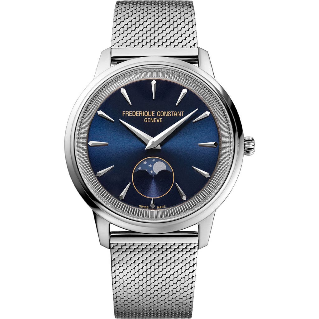 FREDERIQUE CONSTANT FREDERIQUE CONSTANT Classics Moneta Moonphase Milanese Mesh Strap Watch, 37mm
