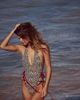 free-est by Free People free-est by Free People Lettuce Edge Ruffle Plunge One-Piece Swimsuit - 2