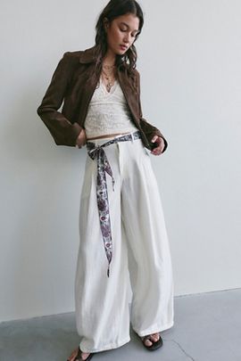 Free People About It Baggy Linen Trousers