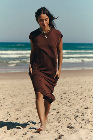 long sleeve brown dress midi Free People Hayley Midi – Shop with Julz
