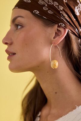 Free People Ambelau Silver And Amber Earrings