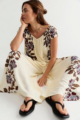 Free People Amory One-Piece Printed Jumpsuit
