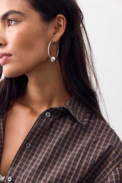 Free People Angie Silver Plated Hoops