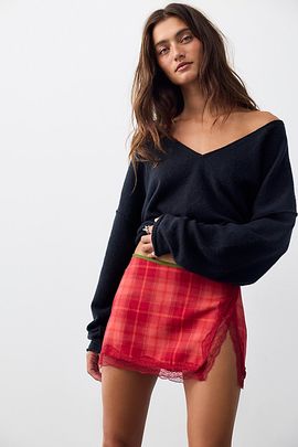 Free People Avani Postage Mixed Mini Skirt