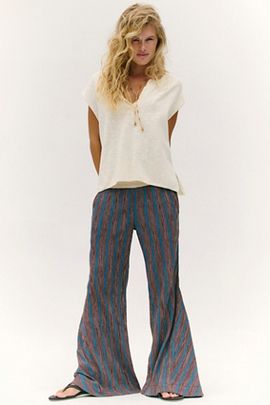 Free People Bel Striped Flare Pants