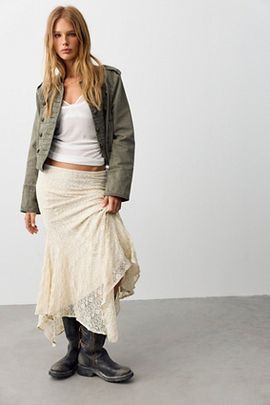 Free People Bella Lace Mermaid Skirt