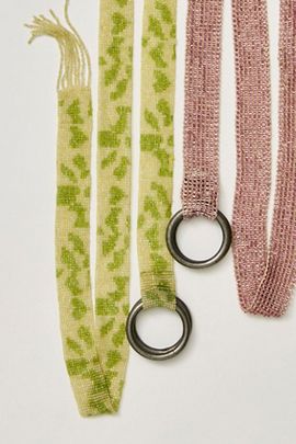 Free People Breezy Beaded Print Wrap Belt
