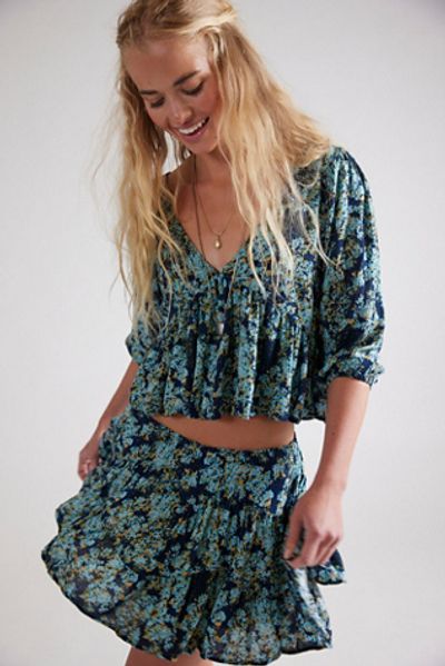 Free People Calla Lily Printed Mini Skirt Set