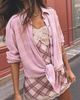 Free People Canal Street Plaid Slip Dress Set - 4