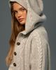 Free People Cashmere Cable-Knit Hooded Cardi - 4