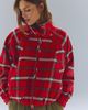 Free People Chelsea Plaid Funnel-Neck Oversized Jacket - 4