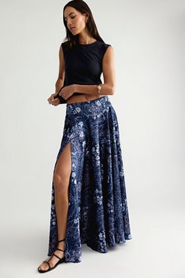 Free People Chilco Printed Maxi Skirt
