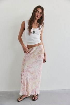 Free People Chloe Printed Maxi Skirt