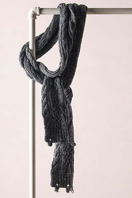 Free People Coal Cable Knit Scarf