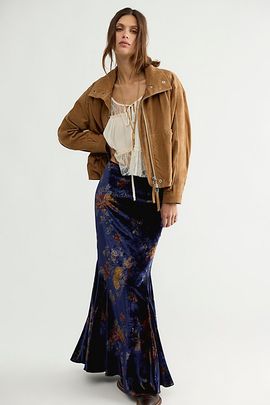 Free People Cosmic Velvet Maxi Skirt