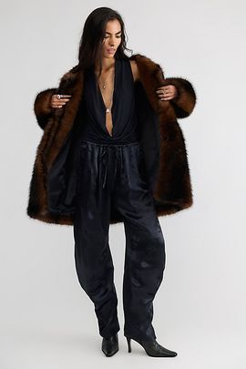 Free People Crowd Pleaser Twisted Satin Pull-On Pants