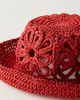 Free People Cut-Out Daisy Crochet Straw Bucket Hat - 3